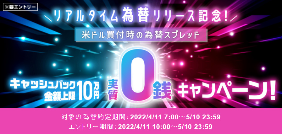 SBI証券のリアルタイム為替リリース記念キャンペーン